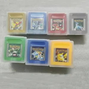 Kartu Game kristal biru hijau emas merah perak kuning untuk GB GBC Pokemon