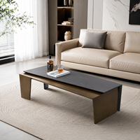 Ensemble de tables basses en bois laqué cuivre forgé, style italien moderne et minimaliste, écologique et facile à nettoyer, pour salon