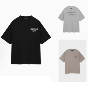 Camiseta Holgada de Manga Corta Essentials <span class=keywords><strong>Fear</strong></span> of God Otoño 24 con Letras sobre Doble Línea, Moda para Parejas, Hombres y Mujeres - Product Image 1