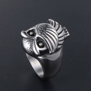 Owl Animal Shape <b>Titanium</b> Steel <b>Ring</b> Unisex Fashion Jewelry Gift SA525 - Product Image 3