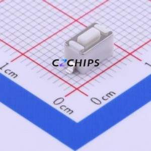 1TS002B-2400-4300-CT Tactile Switch SMD,6x3.5mm Switch Single Pole Single Throw Rectangle Button 2.4N Vertical Mount - Product Image 1