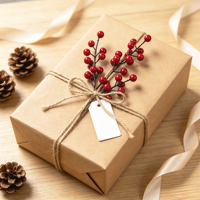 Künstliche Weihnachtsbeeren-Zweige und -Sprays, Künstliche Rote Beerenstiele, Frucht-Pflanzenornamente, Weihnachtskranz-Girlanden-Dekoration