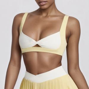 Logo personalizzato da donna <span class=keywords><strong>2</strong></span>-in-1 Golf Tennis Pickleball abito con reggiseno traspirante e gonna a pieghe in esecuzione di colore blocco Design - Product Image 1