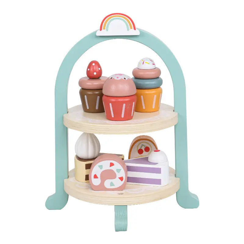 Cupcake et Mini gâteau Desserts délectables en bois semblant jouer aliments jeu imaginatif cuisine jouet pour enfants d'âge préscolaire jouets