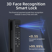 Tuya App Serrure de porte en aluminium entièrement automatique avec interphone vidéo de reconnaissance de visage 3D Serrure automatique de porte numérique Serrure intelligente Cnc