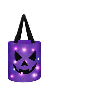Secchiello per Dolcetti di Halloween per Bambini, Sacchetti Luminosi a Forma di Zucca, Cestini LED per Dolcetti di Halloween, Borsa Riutilizzabile per Regali e Caramelle - Product Image 6