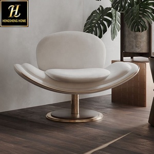Mobilier <span class=keywords><strong>Art</strong></span> Déco Blanc Elégant Salon ou Jardin <span class=keywords><strong>Chaise</strong></span> de Loisirs Lecture Confortable Canapé Simple Fauteuils d'Appoint en Velours - Product Image 5