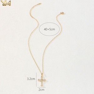 Collar con Colgante de Cruz <span class=keywords><strong>y</strong></span> Circonita para Mujer, 83 Modelos, Chapado en Oro, de Latón Inoxidable, Joyería Amuleto para Regalo - Product Image 4