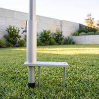 Support de parasol à piquet de terre JH-Mech, fixation à double piquet de terre, support anti-basculement, base de parasol pour utilisation en piscine et en extérieur