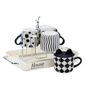 Juego de Tazas de Cerámica Estilo Hepburn - Diseño de Lujo Resistente a Altas Temperaturas para Graduación, Oficina y Desayuno - Product Image 1