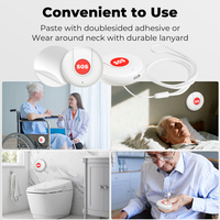 Bouton de panique intelligent portable WALE Tuya WiFi, alarme domestique, bouton d'urgence pour personnes âgées, SOS, batterie rechargeable, charge Type-C
