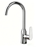 Robinet de cuisine et de salle de bain moderne de haute qualité pour hôtels et centres commerciaux, mitigeur chaud/froid rotatif en acier inoxydable finition chromée, à poser sur comptoir