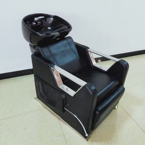 Sillón de Peluquería con Asiento Ancho, Personalizable, Color Beige, Unidad de Lavado con Respaldo para Salón de Belleza, en Venta - Product Image 4