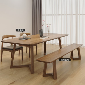 Maokangyun Bắc Âu tất cả gỗ rắn bền văn phòng máy tính bàn nhà phòng khách Cuốn Sách Lớn đơn giản đôi nghiên cứu Bảng Mô hình <span class=keywords><strong>192</strong></span> - Product Image 4