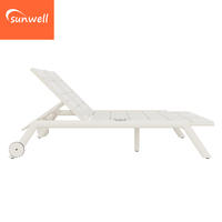 Chaise longue moderne en aluminium résistante aux UV, empilable, inclinable, avec roulettes, pour piscine, patio, jardin, hôtel