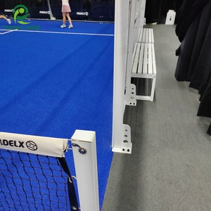 Cancha de tenis de Pádel panorámica de vidrio templado de 12mm de alta seguridad con respaldo de PU alfombra de color azul y rojo - Product Image 6