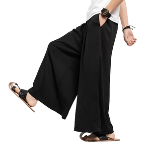 Tenues décontractées unisexes, haut court à manches courtes doux et respirant, pantalon évasé à taille élastique, ensemble pyjama d'été uni en 2 pièces - Product Image 4
