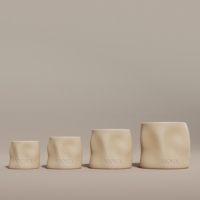 Pot à bougie en ciment céramique multi-volumes au design torsadé unique CH avec couvercle, grand récipient à bougie, diffuseur