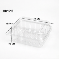 Boîte d'emballage pour boulangerie en plastique PET transparent de qualité alimentaire avec couvercle à charnière pour gâteau, biscuit, pâtisserie, muffin, gelée, jus