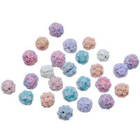 Boule de fleurs artificielles en résine cristalline Selina, strass et perles à coudre, écologiques, 3D, pour loisirs créatifs, décoration de voiture, ornements de fêtes