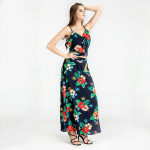 Las mujeres al por mayor <span class=keywords><strong>de</strong></span> jóvenes Bohemia impresión halter top, traje <span class=keywords><strong>de</strong></span> falda - Product Image 3