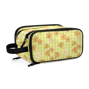 Yellow Puakenikeni Flower Portable <b>Makeup</b> Case Large Capacity Toiletry Skincare Organizer Bag <b>for</b> Cosmetic <b>Storage</b> Zipper Travel - Product Image 2