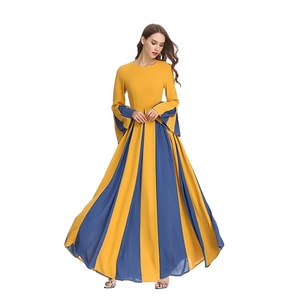 Otoñ<span class=keywords><strong>o</strong></span> vestido de las mujeres empalmado-palabra vestido plisado un montón de Stock - Product Image 1