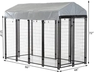 Açık Köpek Çalışır Ağır Metal Kaynaklı Tel Köpek Kulübesi 8'X4'X6'