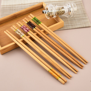 ตะเกียบไม้ไผ่ลายหินอ่อนห้าสีทรงกลมกันลื่นใช้ในบ้าน10คู่ - Product Image 3