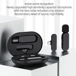 K60 Lavalier Microfoon Microfoon Live Radio Vlog Opname Draadloze Microfoon Met Oplader Case - Product Image 2