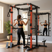 Équipement de fitness multifonctionnel Dav en aluminium noir pour salle de sport à domicile avec capacité multi-stations