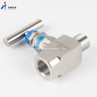 Vannes à pointeau de contrôle de débit en acier inoxydable 6000psi Vanne d'angle à aiguille haute pression à extrémité filetée 1/2NPT