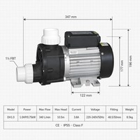 Pompe de bain à hydromassage 1 CV, sans marque, interrupteur pneumatique OEM, prise UE 50 mm, pieds en aluminium, 220 V, pompe à eau pour spa et bain à remous, étiquette neutre