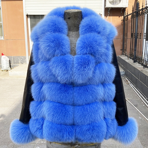 Chaqueta de piel de zorro Real para mujer, abrigo cálido de talla grande para invierno, gran oferta - Product Image 1