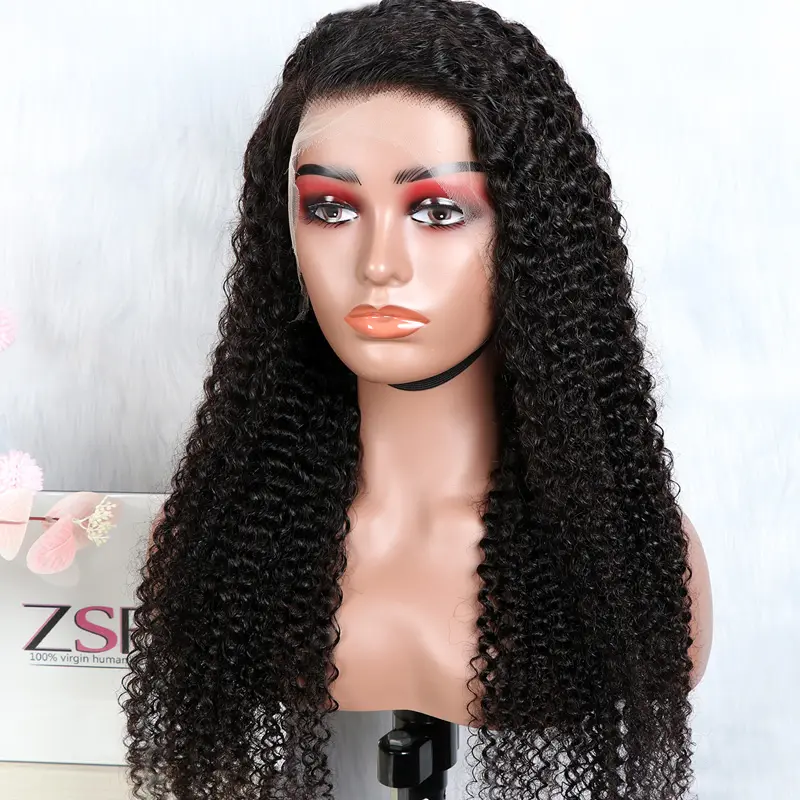 ZSF rohe jungfräuliche brasilia nische Echthaar perücke Kinky Curly HD Full Lace Frontal Perücke Pre Zupf Lace Front Perücke für schwarze Frauen