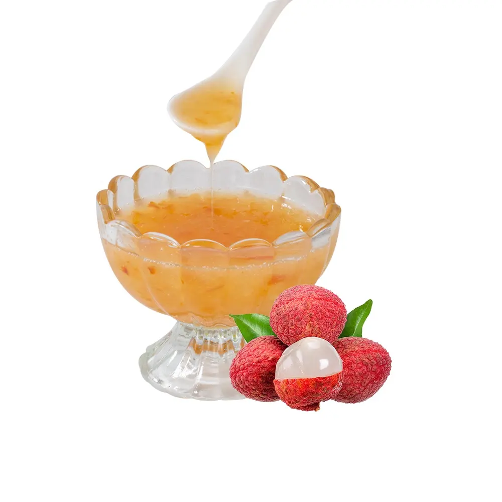 Groothandel Lychee Geconcentreerde Jam Pulp Fruit Siroop Voor Bubble Tea Slush Fruitige Thee Dranken Merken Melk Thee Winkel Grondstoffen