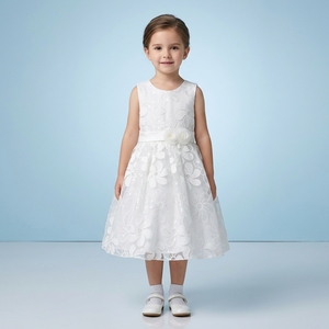 Vestido Formal Blanco sin Mangas de Diseño Simple y Venta Rápida para Niñas de <span class=keywords><strong>8</strong></span> <span class=keywords><strong>Años</strong></span> - Product Image 3