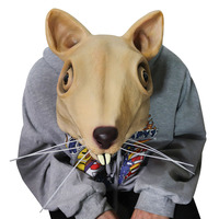 Tête de Rat, de chèvre, de taureau, de lapin, visage complet, en Latex, jeu de rôle, pour hommes et femmes, fête, Bar, masque, accessoires d'halloween