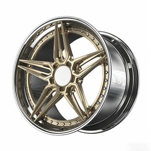 Jantes forgées 5 branches étoile 2 pièces à déport profond en aluminium 6061 T6 5x114.3 5x120 compatibles Mustang Camaro BM Tesla Hellcat Mustang Shelby - Product Image 4