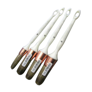 Pinceau de nettoyage pour <span class=keywords><strong>peintre</strong></span>, poils naturels, tête ronde, pour craie, peinture à l'huile, cire, ne perd jamais ses poils, manche en bois verni - Product Image 3