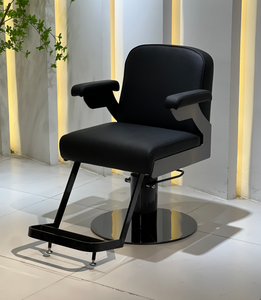 Silla de Barbero Hidráulica Negra de Acero de Tungsteno de Alta Resistencia, Silla de Estilismo para Salón de Belleza - Product Image 3