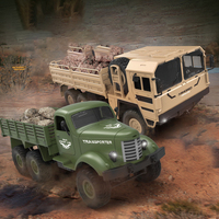 Câble USB à l'échelle 1:16 incl. Véhicule tout-terrain télécommandé extérieur pour garçon 2.4G camion militaire de cargaison d'escalade à six roues motrices