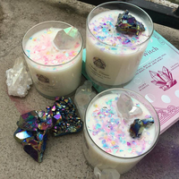 Benutzer definierte Kristalls tein Kerze Glas Glas Luxus Soja Wachs Kerze Duft kerzen