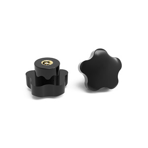 Perilla de Sujeción para Maquinaria, de Cinco Lóbulos en Forma de Estrella, de Color Negro, de Baquelita, con Orificio Pasante y Rosca de Latón M6 - Product Image 5