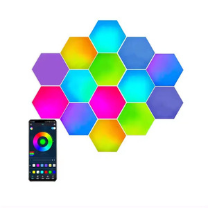 Tuya-Panel inteligente con control remoto por wifi, lámpara led de pared Hexagonal, RGB, RGBIC, color de sueño, panal de abeja - Product Image 1