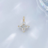 Collane con Pendenti Delicati in Oro 18K con Diamanti Coltivati in Laboratorio a Taglio Stella Brillante, Catenine con Charms di Diamanti, Gioielli Raffinati da Donna