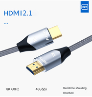 Hot OEM personalizado 1ft 3ft 6ft 10ft 15ft 25ft 50ft macho a macho 2,1 fibra óptica trenzada 8K HD HDTV Cables para Ps5 PC MacBook Computer