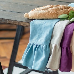 Serviettes de cuisine en lin à volants de luxe, nappes en coton tissé, torchons et sets de table pour salle à manger et hôtel – Vente en gros - Product Image 3