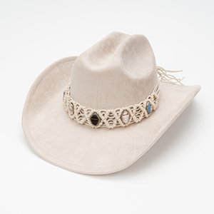 Sombrero de Vaquero Bohemio Vintage de Ala Ancha para Hombre y Mujer, con Banda Tejida a Mano, para Fiestas, Festivales, Uso Diario Informal - Product Image 5