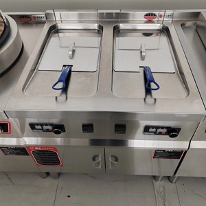 Friggitrice a Doppia Vasca con Mobile Contenitore, Realizzata in Acciaio Inossidabile, Adatta per Catene di Fast-food e Snack <span class=keywords><strong>Bar</strong></span> - Product Image 4
